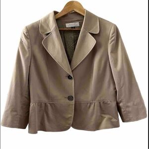 Tahari women’s beige peplum blazer sz 14